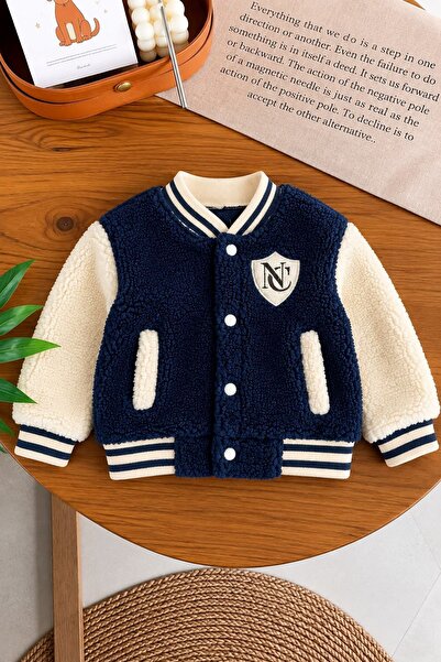 Minigimin Cicileri Cardigan pentru copii unisex din pluș cu emblemă model col...