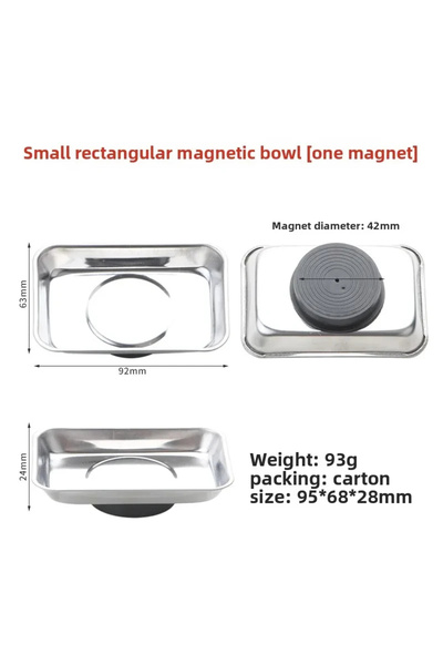 Choice Square Small Round Square Magnetic Bowl, Stainless Steel Parts Tray, D...