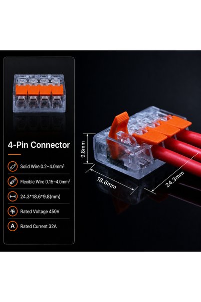 Choice KV414-Bag-10PCS 10-75PCS Electrical Lever Wire Connector 2/3/4/5 Port ...