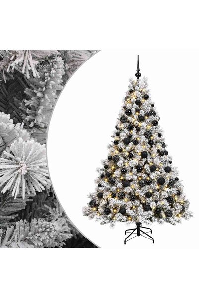 vidaxl Brad de Crăciun artificial cu globuri 240 cm 300 LED-uri