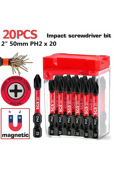 Choice 50mm Ph2 20Pcs Ph2 10/20 Pieces of S2 Alloy Tool Steel Bits, Super Str...