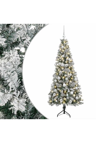 vidaxl Brad de Crăciun artificial cu glob 240 cm 300 LED-uri Alb cald