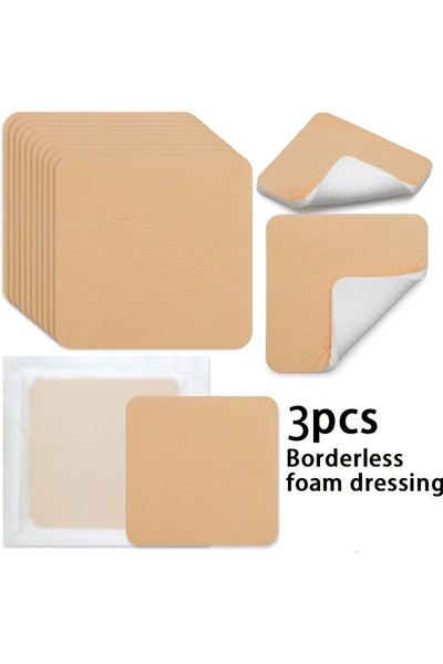 Choice 3-pack edgeless silicone foam dressings, highly absorbent bandages for...