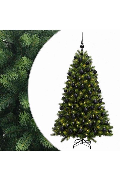 vidaxl Brad de Crăciun artificial cu globuri 240 cm 300 LED-uri