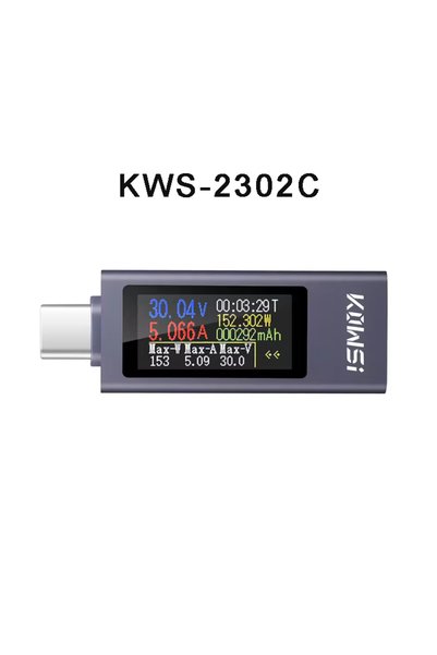 Choice جهاز اختبار KWS-2302C KWS-X1 4V-30V 12A من النوع C، مقياس فولت وأمبير،...