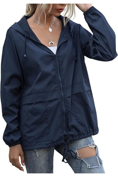 GENERAL Women's Raincoats Lightweight Waterproof Windproof Adjustable Windbre...