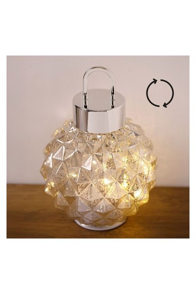 OEM Glob Decorativ de Crăciun din Sticla Șampanie Mercury cu LED Ø20x30 cm – ...
