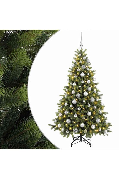 vidaxl Brad de Crăciun artificial cu glob 240 cm 300 LED-uri Alb cald