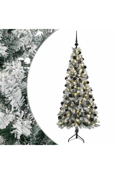 vidaxl Brad de Crăciun artificial cu glob 240 cm 300 LED-uri Alb cald