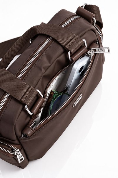 VIATOX Vx-1422 Women's Multi-Compartment Adjustable Crossbody Hand and Shoulder Bag Brown