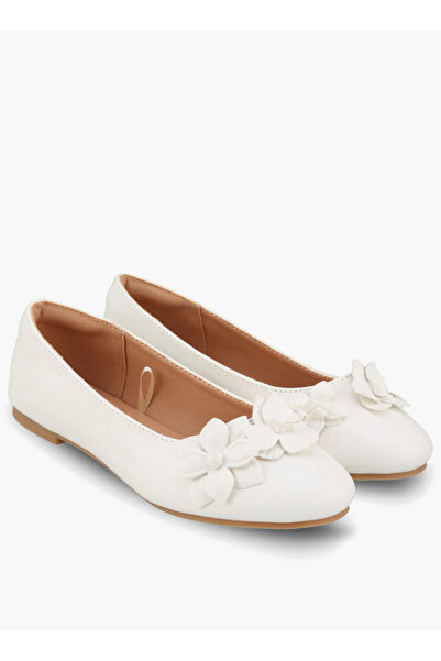 Little Missy Girls Floral Accent Ballerina Shoes