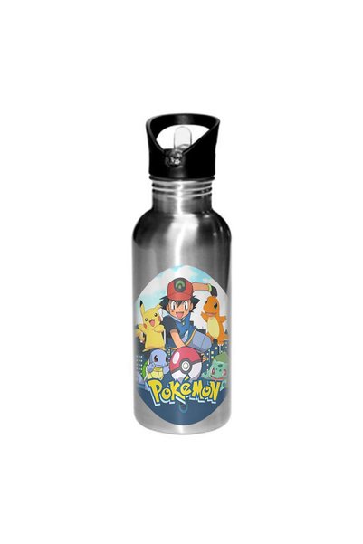 Photoretous Πόκεμον Παγούρι Νερού 600ml Ασημί