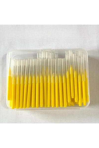 Choice 100pcs yellow 100Pcs Interdental Brushes with Travel Case for Teeth Cl...