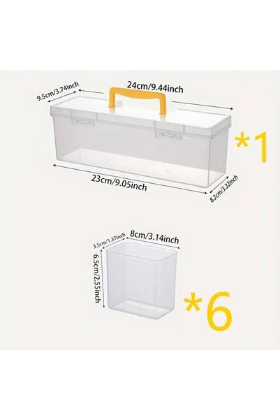 Choice 7pcs 7Pcs Portable Tool Storage Box, Clear Plastic Parts Organizer wit...