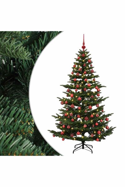 vidaxl Brad de Crăciun artificial cu glob 240 cm 300 LED-uri Alb cald