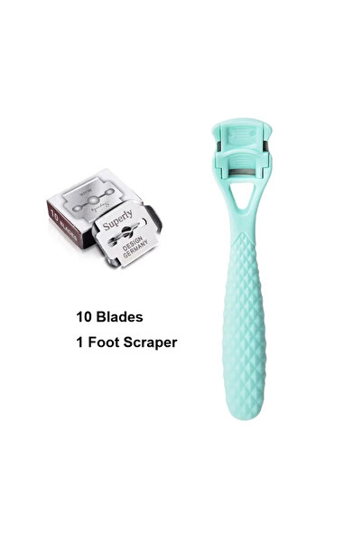 Choice Blue Set 10 Blades + 1 Foot Scraper Pedicure Kit Dead Skin Remover & H...