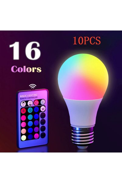 Choice 10 قطع مصابيح LED متعددة الألوان RGB بـ16 لونًا، E27 220 فولت، إضاءة م...