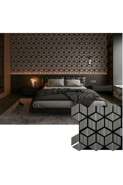 JRH Panou Riflaj Lemn 3D Decor Perete Fonoabsorbant, 61cm x 70cm