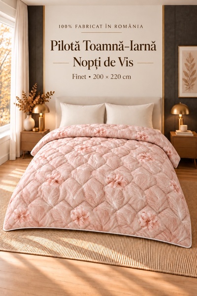 Generic Autumn-Winter Duvet Nopți de Vis, 200 x 220 cm, Dusty Pink