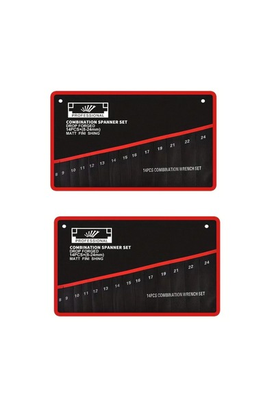 Choice Red 2pcs 14-Pocket Roll Tool Storage Bag Portable Wrench Organizer Pou...