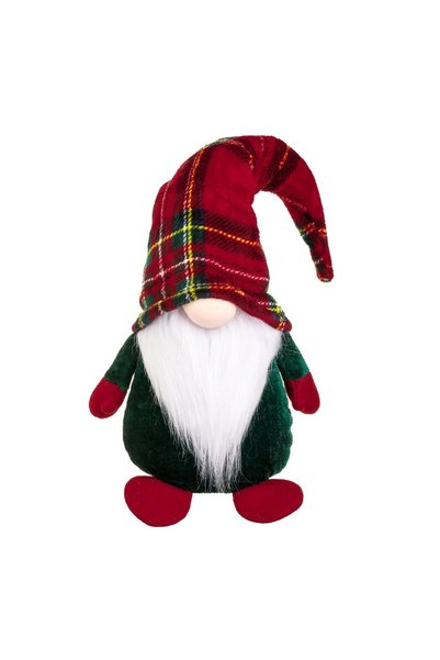 OEM Figurină Decorativa de Crăciun Gnome cu Căciulă Roșie cu Carouri 45 cm – ...