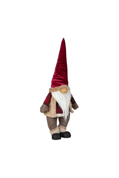 OEM Figurină Decorativa de Crăciun Gnome Bej Blana Bordo Căciulă Catifelata 7...