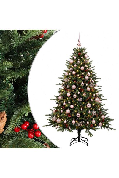 vidaxl Brad de Crăciun artificial cu glob 240 cm 300 LED-uri Alb cald