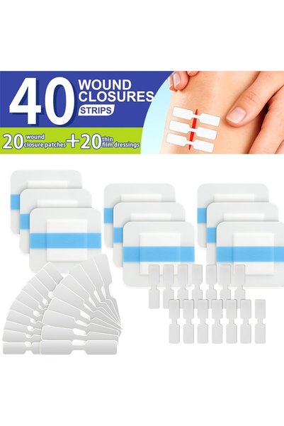 Choice 40 قطعة من ضمادات على شكل فراشة لإغلاق الجروح؛ مجموعة إغلاق الجروح؛ ضم...