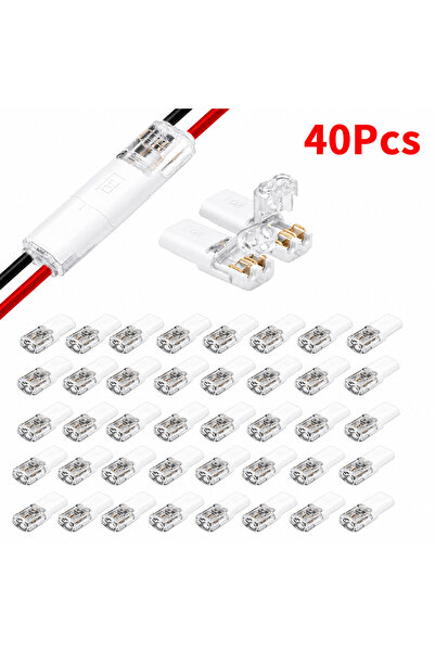 Choice White-40Pcs 40/150PCS Electrical Cable Connectors 2 Pin No Strip Solde...