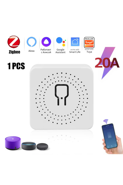 Choice مفتاح ذكي صغير ثنائي الاتجاه بتقنية ZIGBEE 20A وWiFi وZigbee3.0 مع خاص...