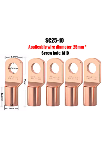 Choice 5pcs SC25-10 JCD 5/10/20pcs Copper Lug Ring Wire Connectors Bare Cable...