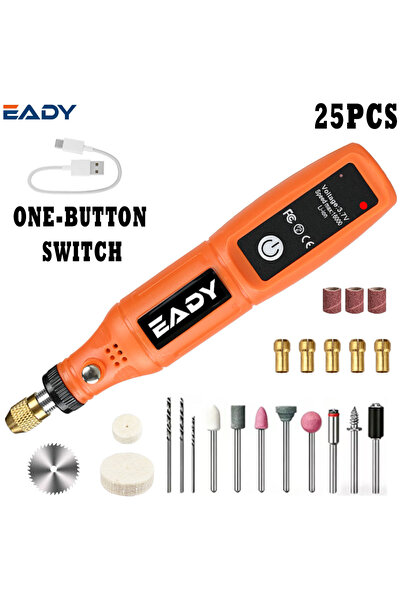 Choice أداة دوارة كهربائية متعددة الوظائف USB برتقالية 25P EADY، طقم حفر ونقش...