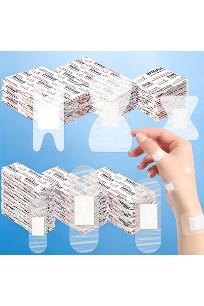 Choice 120pcs 120-piece pack of transparent waterproof adhesive bandages, fam...