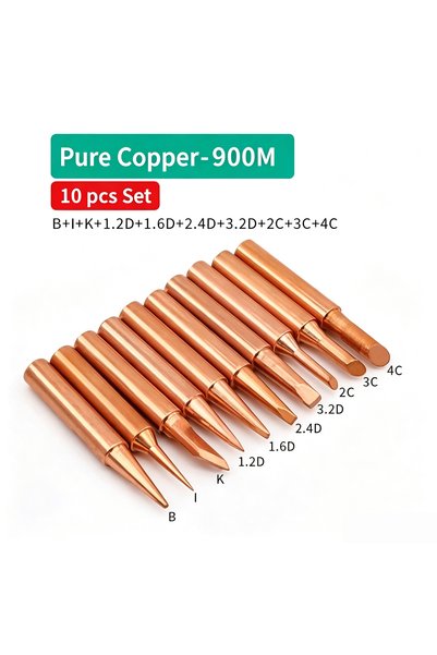 Choice As shown 6 Original Soldering Iron Tip Pure Copper 900M Soldering Iron...