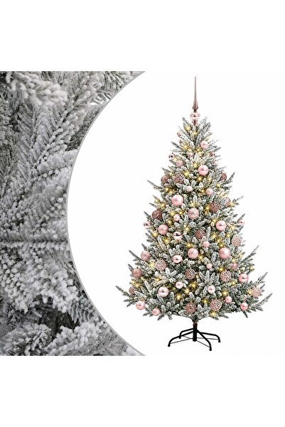 vidaxl Brad de Crăciun artificial cu glob 240 cm 300 LED-uri Alb cald