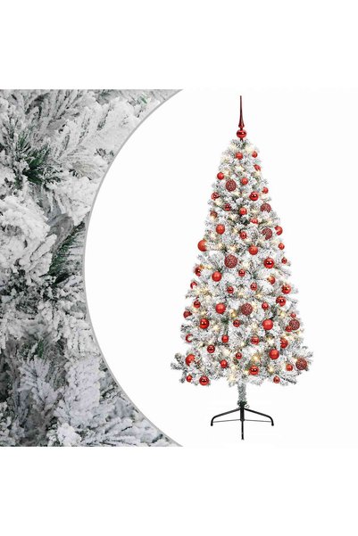 vidaxl Brad de Crăciun artificial cu glob 240 cm 300 LED-uri Alb cald