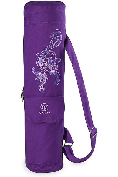 gaiam حقيبة حصيرة اليوغا - حقيبة حمل حصيرة اليوغا بسحاب كامل - حزام قابل للتع...