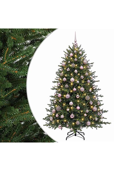 vidaxl Brad de Crăciun artificial cu glob 240 cm 300 LED-uri Alb cald