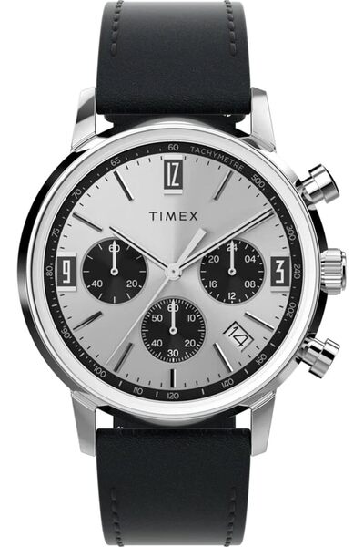 Timex Men Chronograph Quartz Watch with Leather Strap TW2W10300