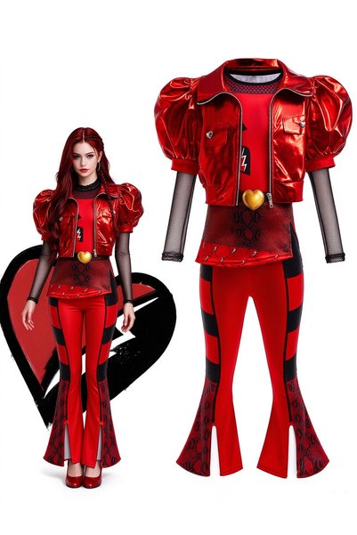 GGEROU Girls Rise of Red Costume Kids Rise Red Dress Up Outfits for Halloween...