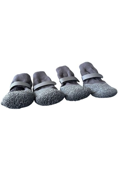Choice Grey-L 4Pcs/Set Portable Anti-slip Dog Shoes Waterproof Adjustable Dog...
