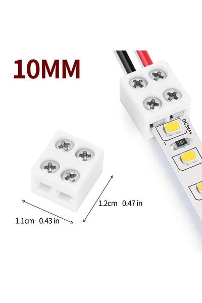 Choice 5PCS 10mm Strip to wire 20x LED Strip Connectors 2 Pin Solderless Quic...