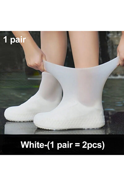 Choice Applicable 34-45 white-1pair Rubber Rain Boot Overshoes For Outdoor Us...
