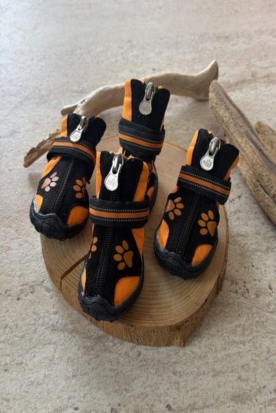 Pati Nuva Su Geçirmez Kaymaz Tabanlı Köpek Ayakkabısı (4'lü Set) Turuncu