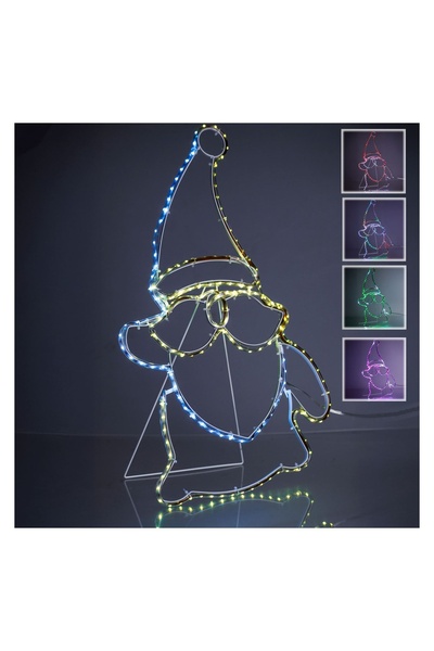 OEM Figurină Mos Crăciun cu Furtun LED și Program 40x62 cm – Multicolor – Dec...
