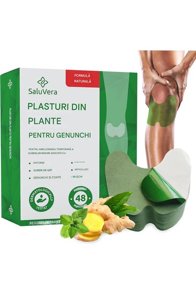 SaluVera Plasturi termici pe bază de plante – Set de 100 de plasturi pentru g...