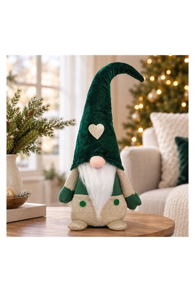 OEM Figurină Decorativa de Crăciun Gnome cu Căciulă Verde 48 cm – Decor Festi...