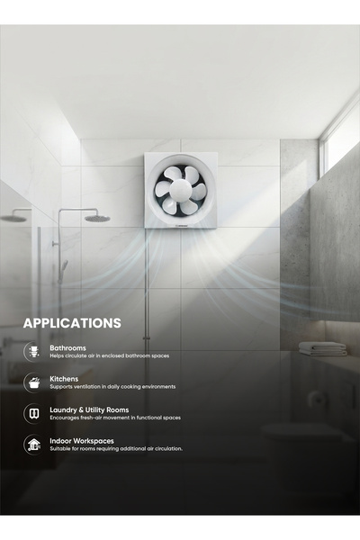 UNİTED POWER Exhaust Fan for Kitchen, Bathroom & Home – High-Airflow 10" Square Type