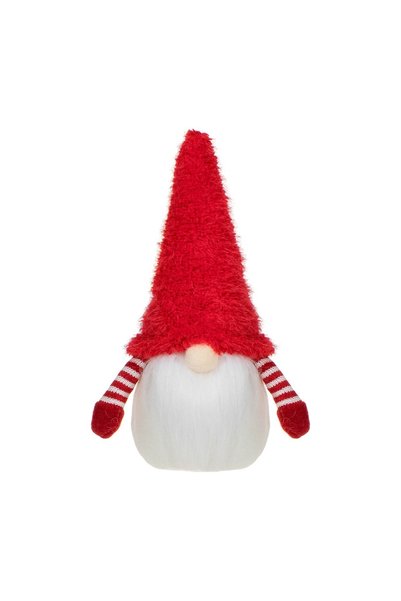 OEM Figurină Decorativa de Crăciun Gnome cu Căciulă de Blana Gri și Roșie 18 ...