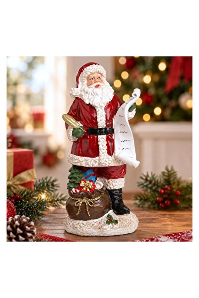 OEM Figurină Mos Crăciun Decorativ cu Pergament 26 cm – Decor Festiv pentru C...